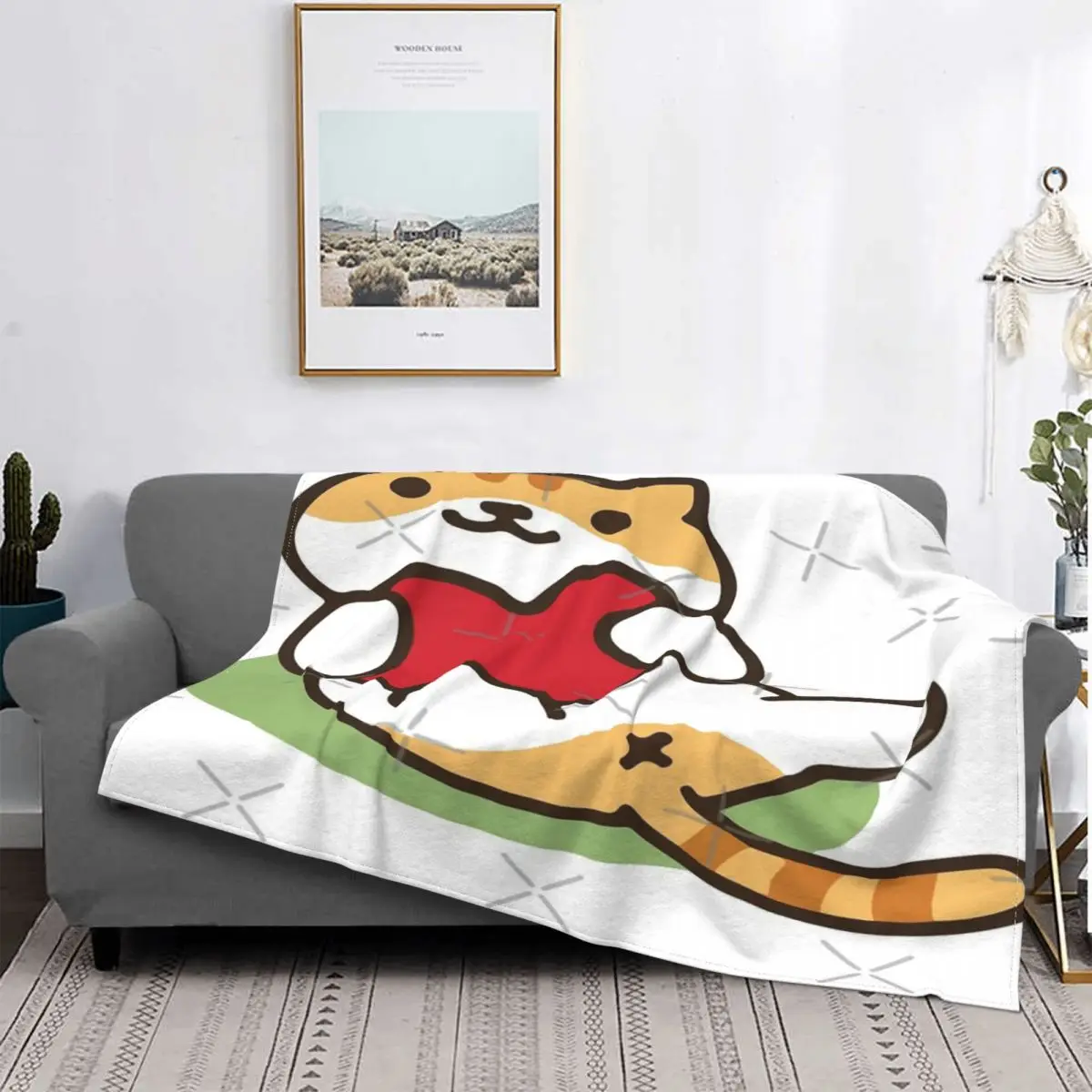 

Manta a cuadros I Love You Neko Atsume, ropa de cama, toalla, playa, Verano