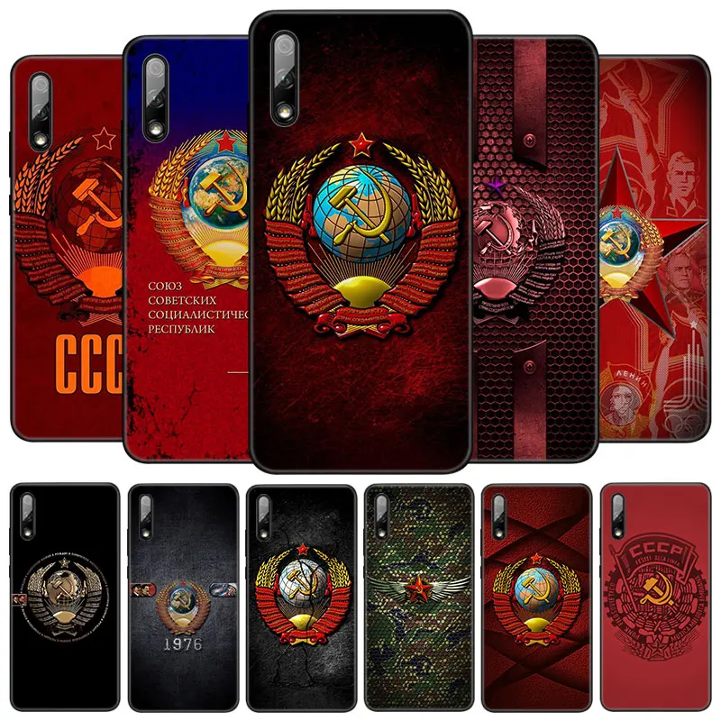 Винтажный чехол СССР для Huawei Honor 10X Lite 7A 7S 8A 8S 8C 8X 9A 9C 10i 20i 30i 20S 20E 9X Pro 10 8 мягкий черный