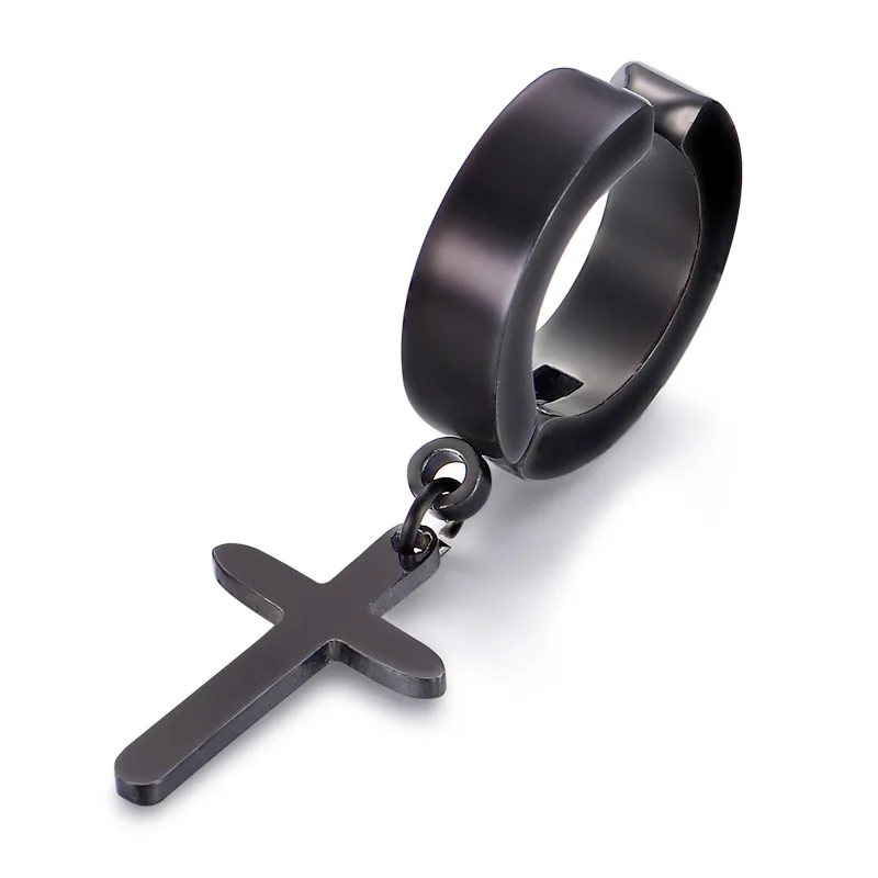 

Punk Stainless Steel Painless Ear Clip Earrings For Men Women Black Non Piercing Fake Earrings Jewelry Gifts 1 piece