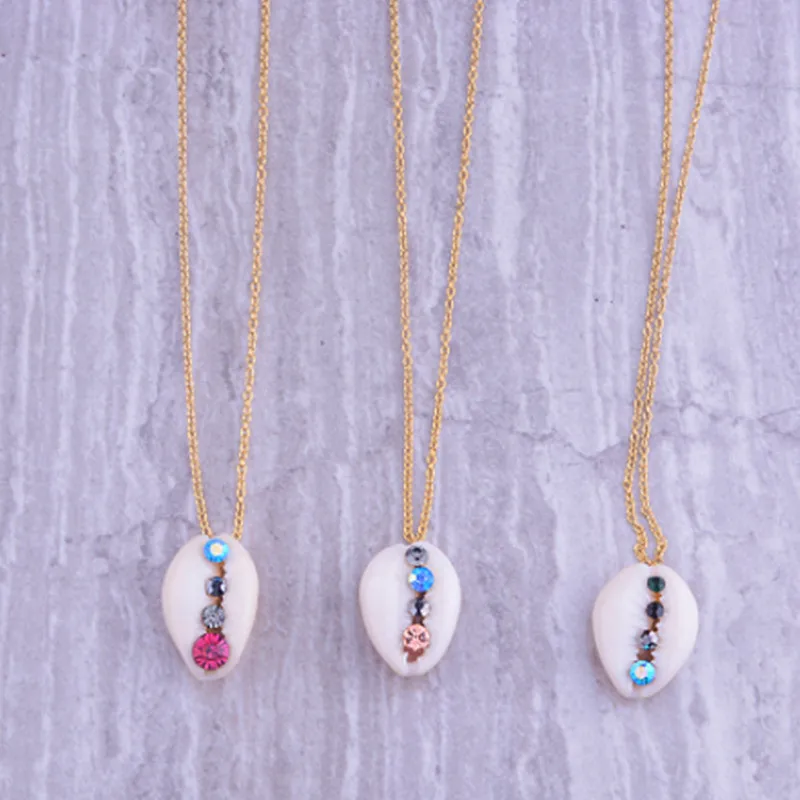 Летнее богемное ожерелье с эмалированными ракушками в стиле бохо женское колье