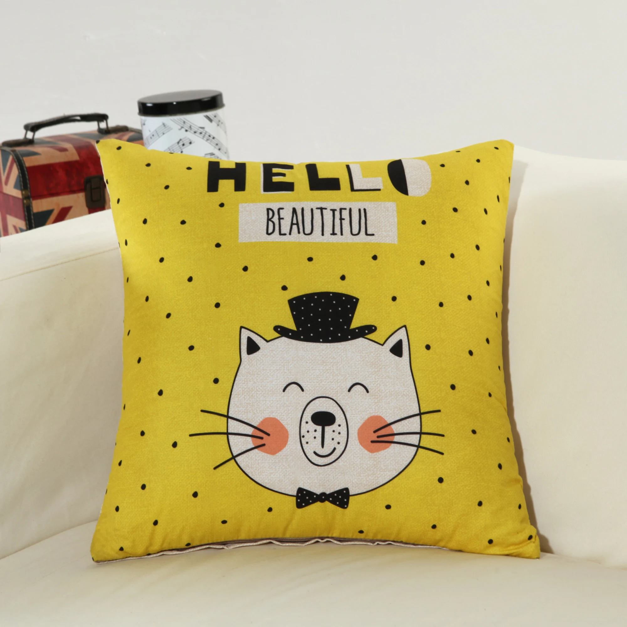 Наволочки с мультяшными животными медведь кот собака птица наволочка 45*45 см для