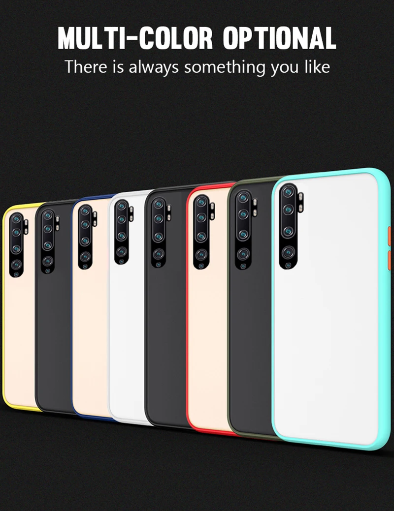 Чехол для Xiaomi mi Note 10 Роскошный Матовый полупрозрачный чехол силиконовая рамка