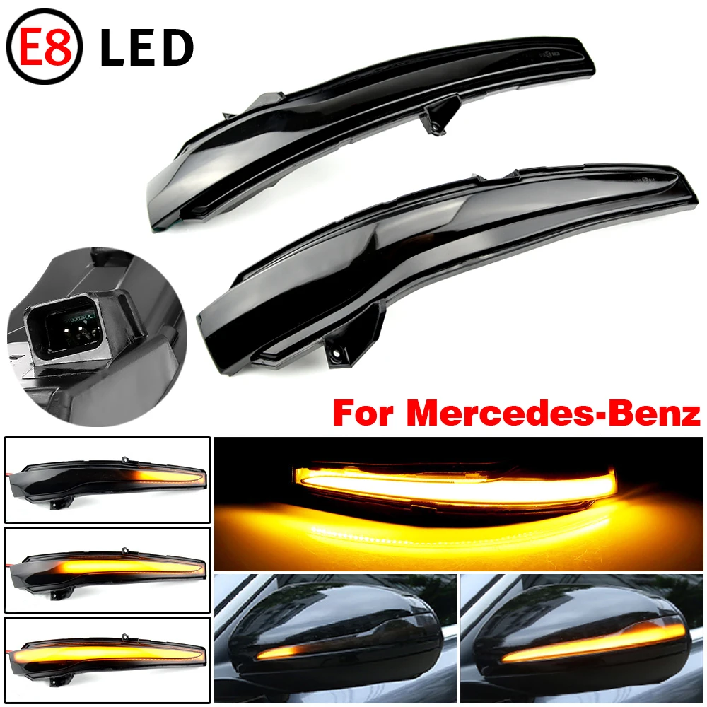 

Dynamic Turn Signal Lights For Mercedes Benz W205 W213 GLC AMG 2 Color Car Side Wing Rearview Mirror Indicator Blinker Lamp LED