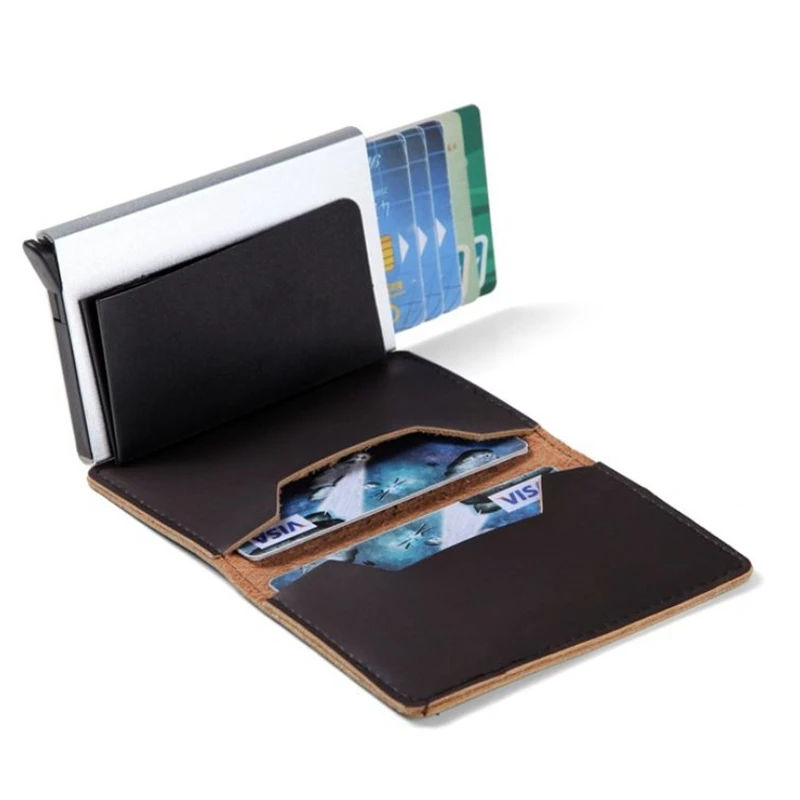 Винтажный многофункциональный мужской бумажник из алюминиевого сплава с RFID