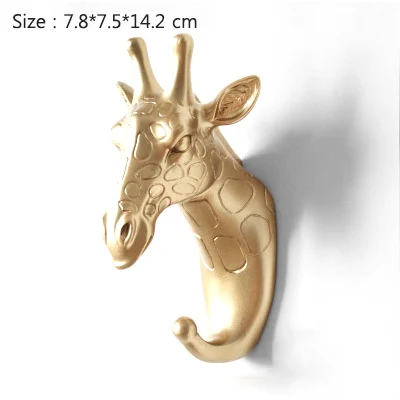 Giraffe-Gold Strongwell в скандинавском стиле, золотые подвесные крючки, крепкие бесшовные крючки, вешалки для ключей, Настенный декор, украшение для дома - Цвет: Giraffe-Gold