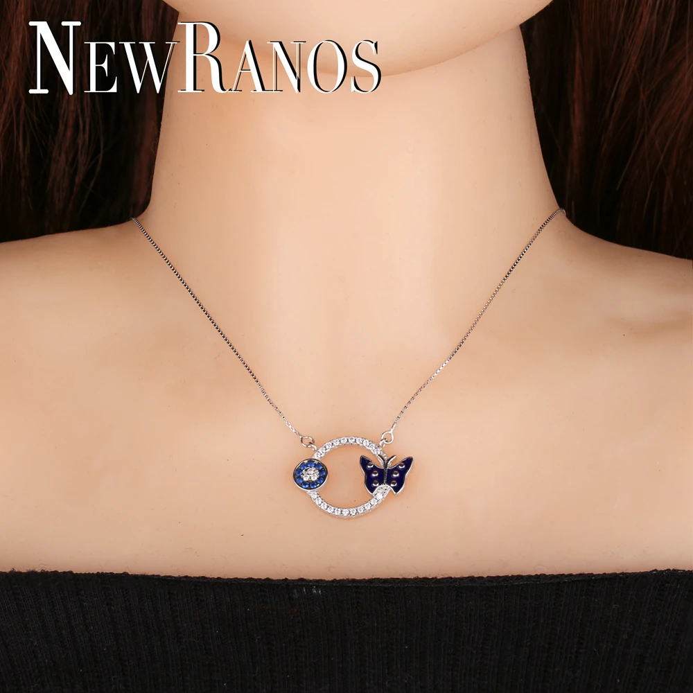 Ожерелье из стерлингового серебра 925 пробы с подвеской в виде маленькой бабочки