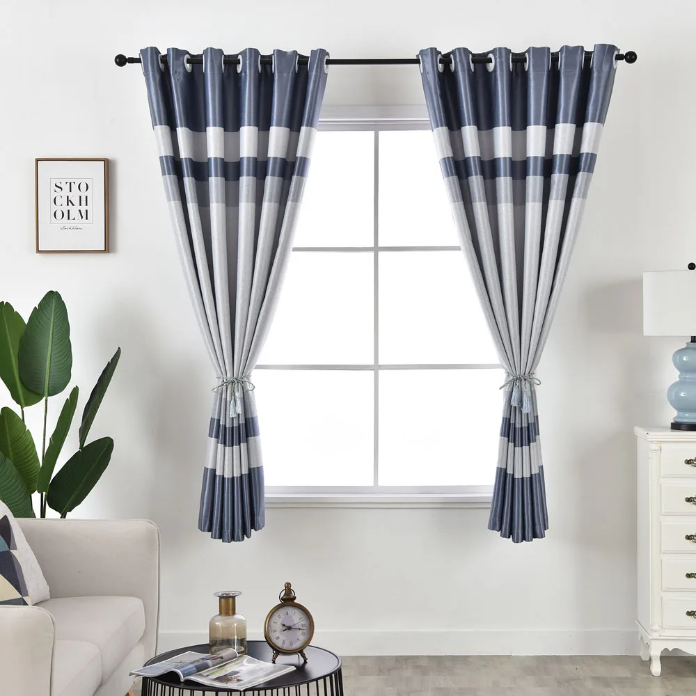 1 PCS W100xL200cm Cross Stripe Curtain For Bedroom Livingroom Door Small Window Blackout Drapes PC030C | Дом и сад
