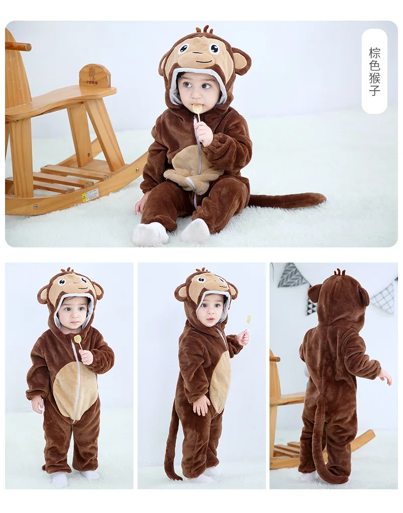 

Winter New Born Baby Clothes Romper Baby Jumpsuit Animal Hooded Stich Unicorn Cotumes Girls Boys Overalls Infant Clothing Pajama