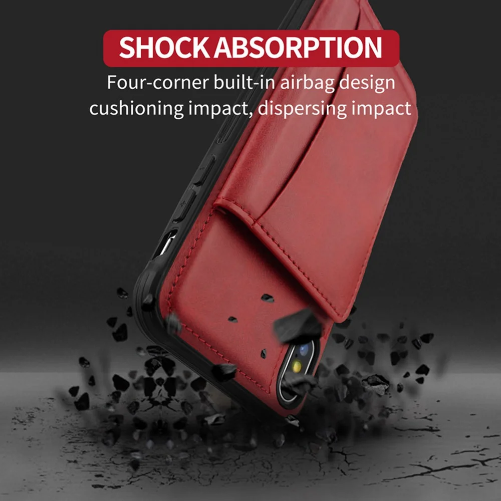 Однотонный деловой Чехол-бумажник для iPhone 11 Pro Max SE 2020 чехол с отделениями карт XR X