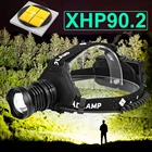 Налобный фонарь xhp90.2, светодиодный, с аккумулятором 18650, XHP50, для рыбалки и охоты