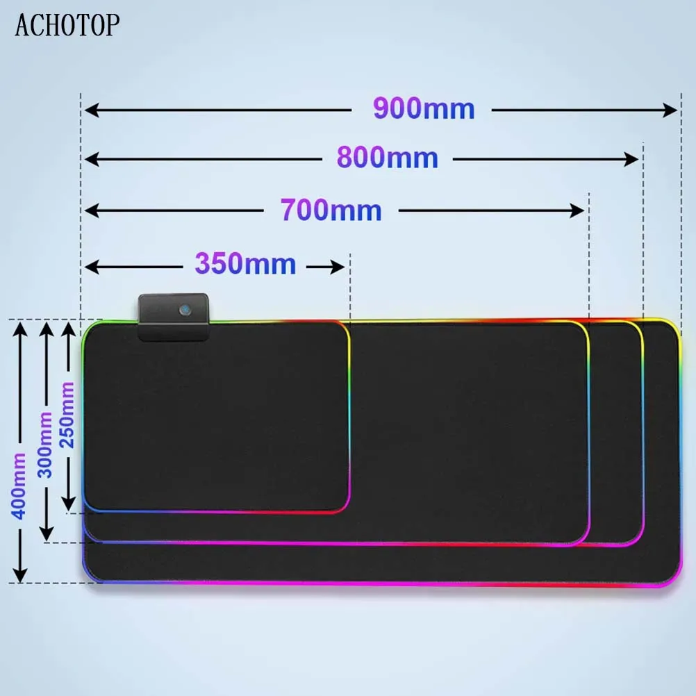 DIY Custom Personalized Mouse Pad LED Illumination Large Gaming Mousepad RGB Lighting Laptop Desk Mat Rubber Gamer Pad Carpet images - 6