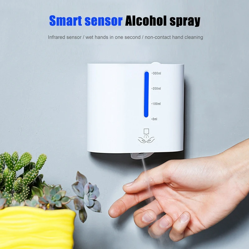 

300Ml Infrared Sensor Soap Dispenser Automatic Touchless Hand Detergent Dispenser Wall-Mounted Disinfection Sprayer
