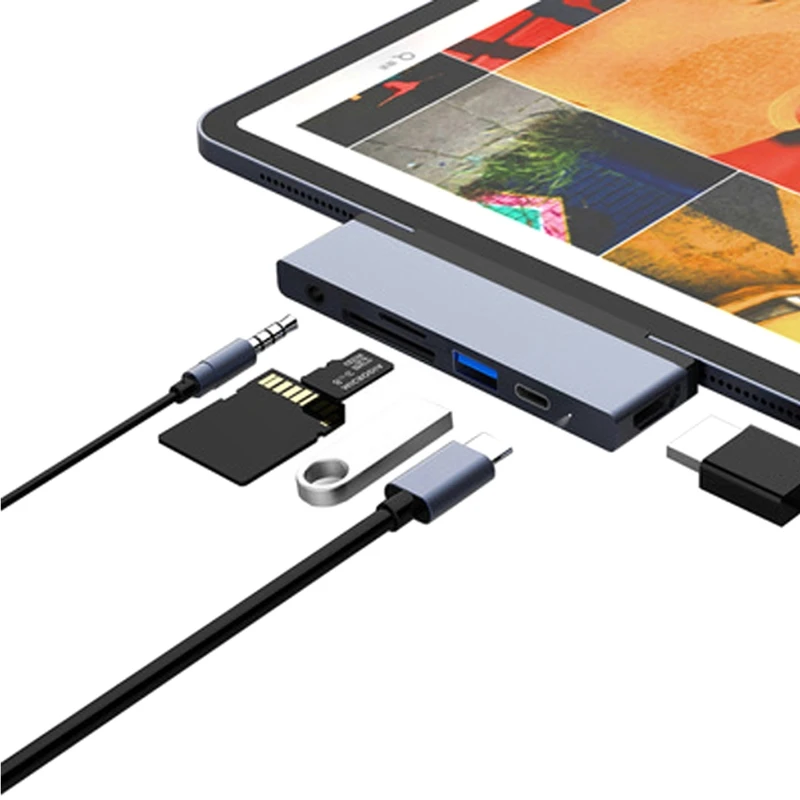 

2021 New USB C HUB TYPE-C to Adapter 3.5mm PD Charging USB 3.0 Port Converter