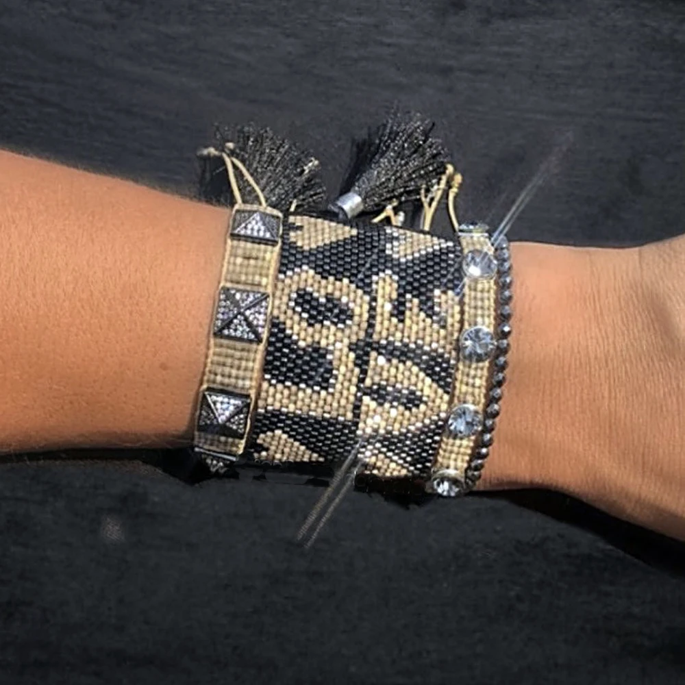 

BLUESTAR 2021 Fashion MIYUKI Bracelet LOVE Letter Pulseas Mujer Moda Micro Pave Jewelry Handmade Crystal Armband