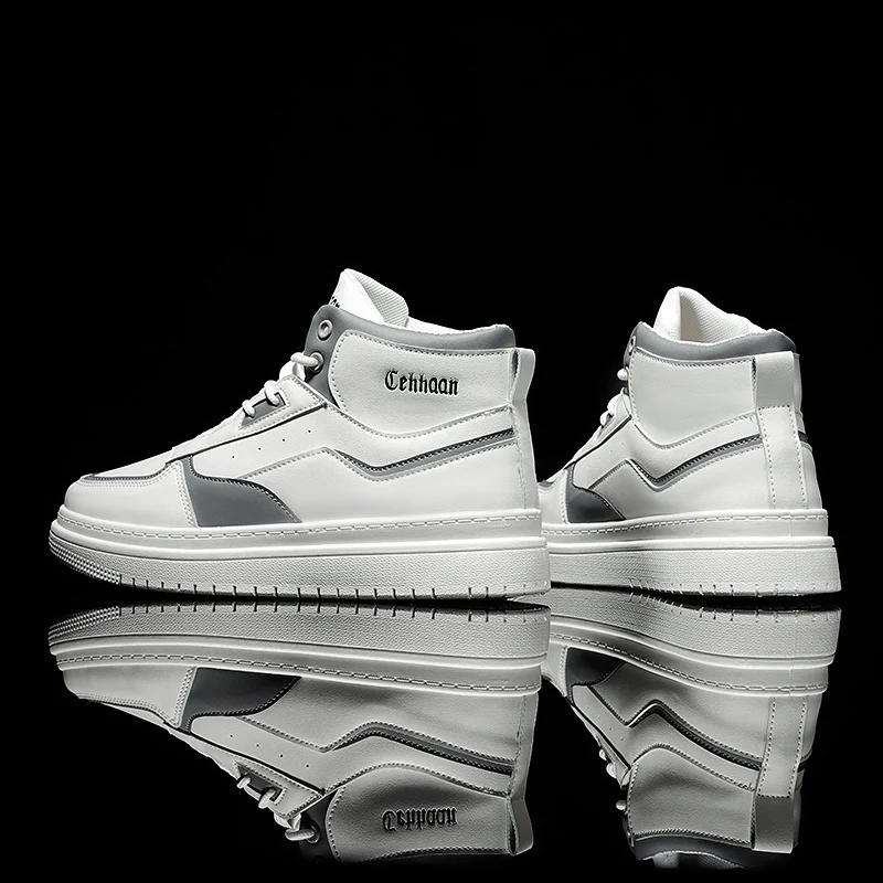 

White Shoes Men Casual Shoes Winter High-top Vulcanized Canvas Shoes Men Sneakers Sports Shoes Walking Leather Sneaker