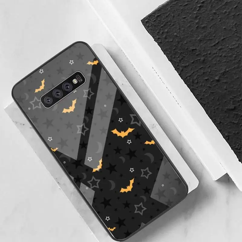 

Cartoon bat Phone Case Back Cover For Samsung Cases S20 Plus S10 NOTE 8 9 10 10PRO Tempered Glass Soft Silicone Edge