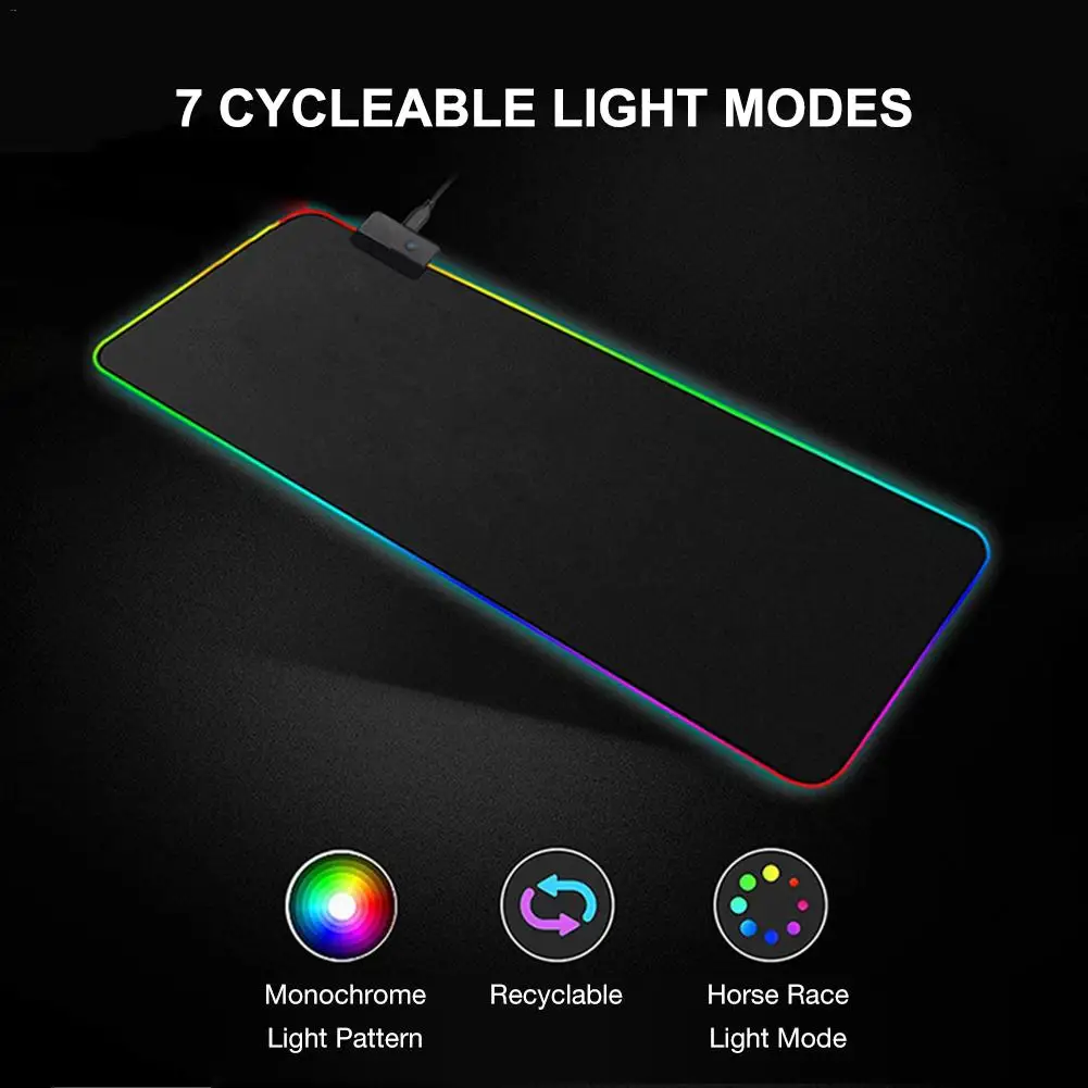 Цветной игровой коврик для мыши клавиатуры большой RGB с подсветкой ноутбука |