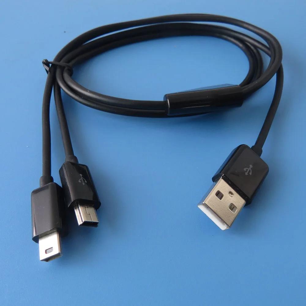 1 м 3ft двойной слот для Mini USB разветвитель кабеля Мощность 2 устройств одновременно