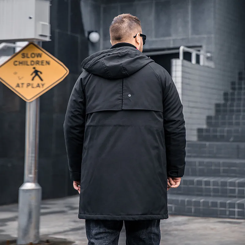 Мужской длинный хлопковый ветрозащитный костюм Повседневная Теплая стеганая