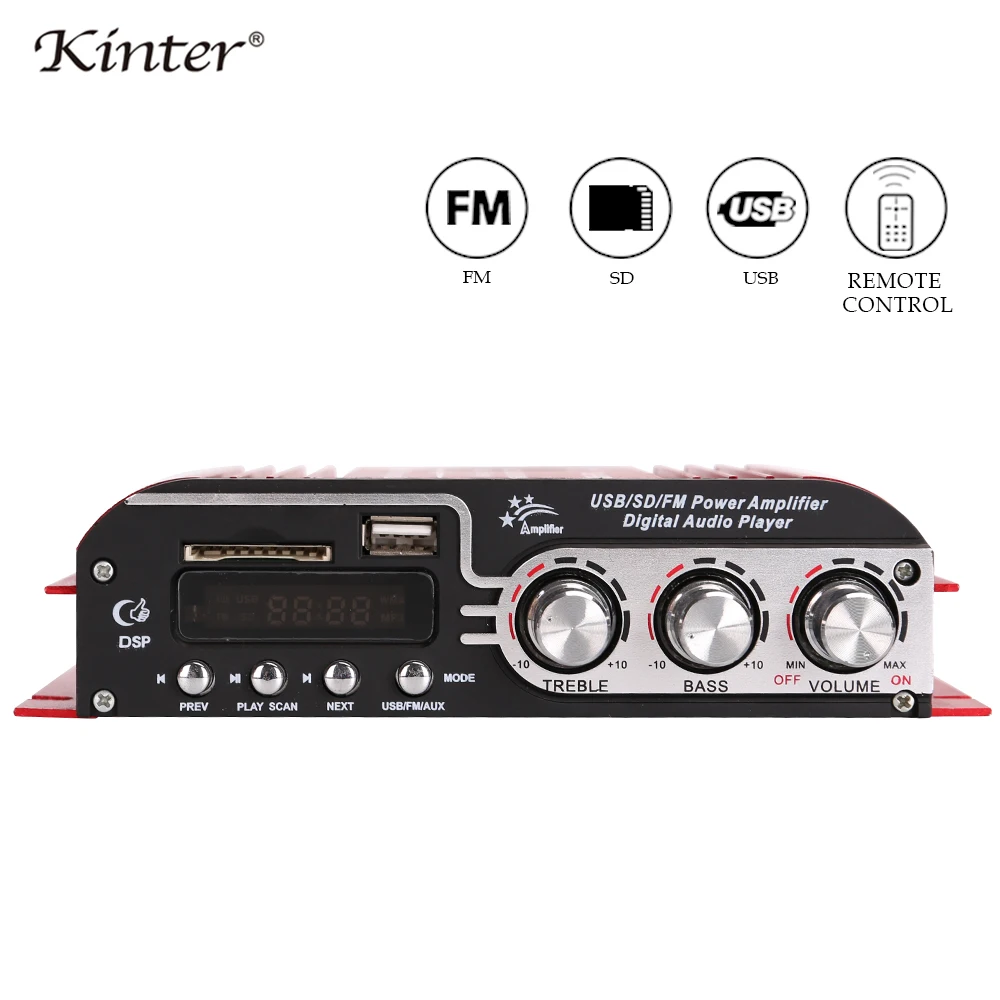 Цифровой Hi Fi Усилитель Kinter MA 400 2.0CH стереозвук 12 В поддержка USB SD AUX вход FM радио для