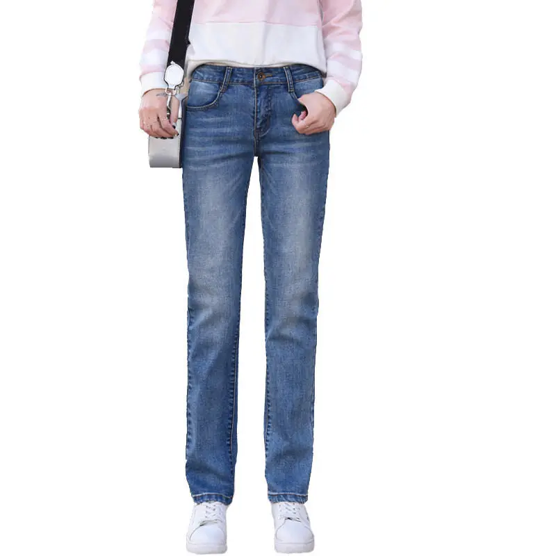 

Boyfriend Jeans For Women Clothes Casual High Waist Straight Pants Female Elastic Plus Size Trousers Women Loose Mom Jeans Q2705