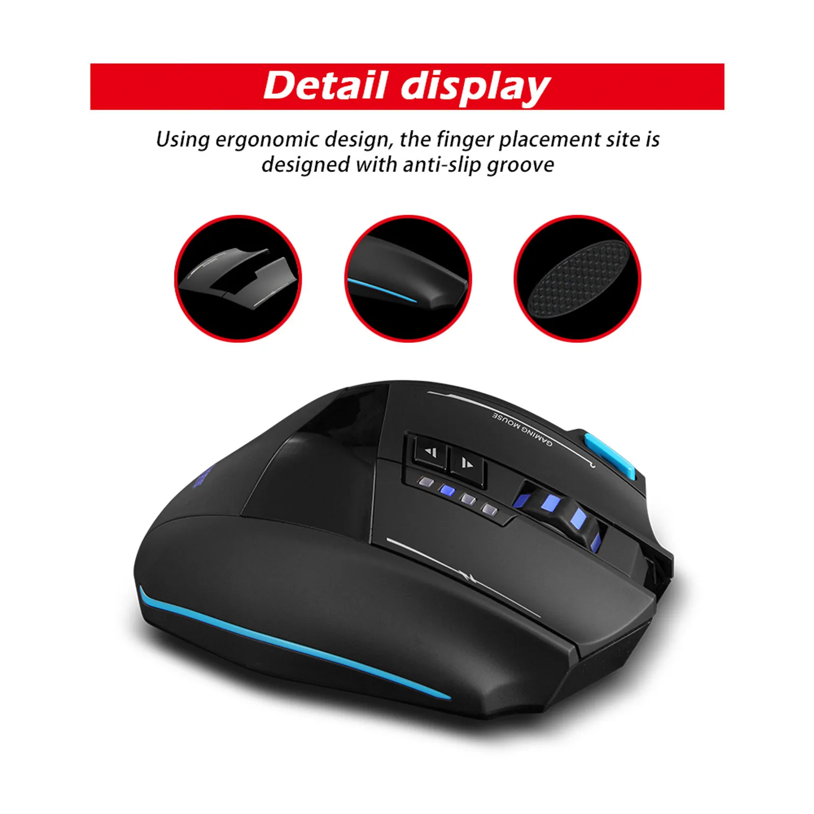 

ZELOTES F-15 Dual-Mode Gaming Mouse 4800DPI Wired/Wireless Adjustable DPI Pc Gaming Office Entertainment Laptop Accessories