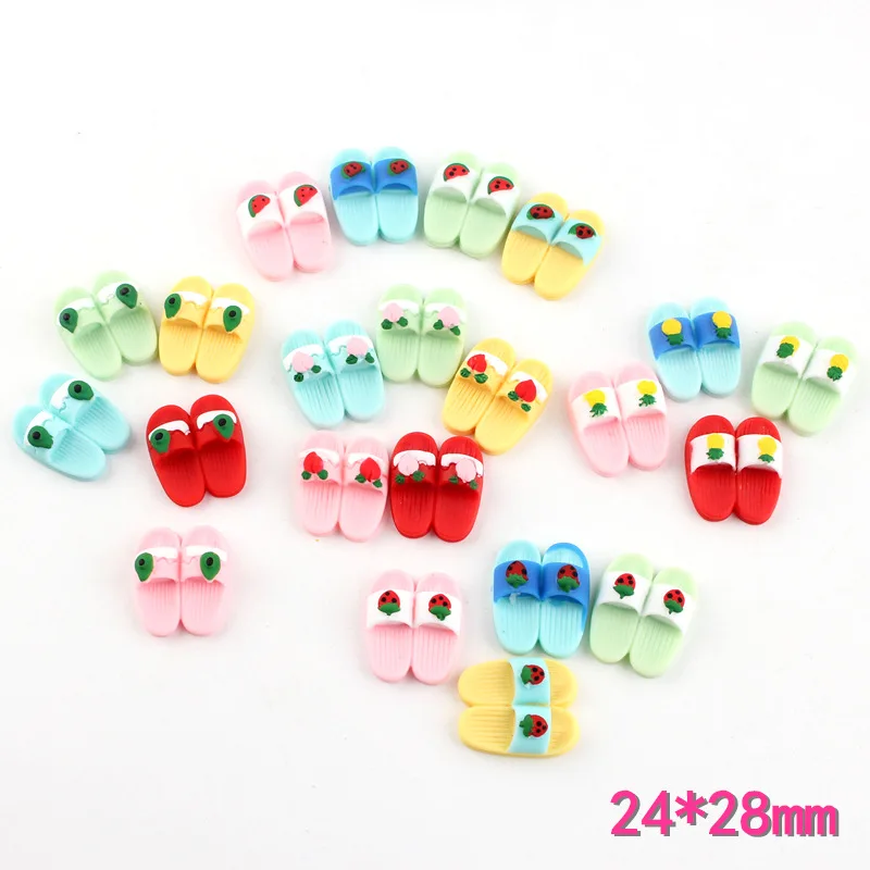 

10Pcs/lot Kawaii Fruits Flip Flop Flatback Resin Cabochon Embellishments for Scrapbooking Phone Decoration Craft DIY Accessories
