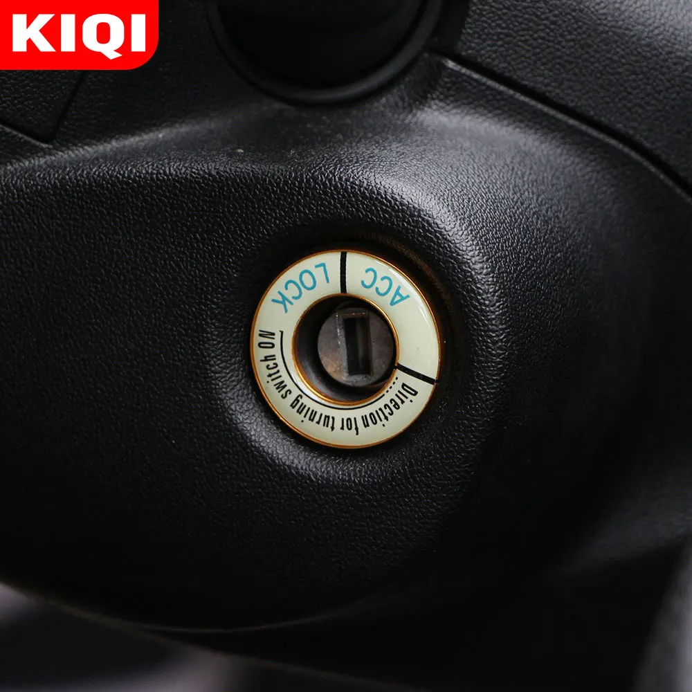 

KIQI Car Stickers for Peugeot 208 2015 - 2019 Ignition Key Hole Ring Decoration Circle Trim Sticker Aluminum Alloy Car-Styling