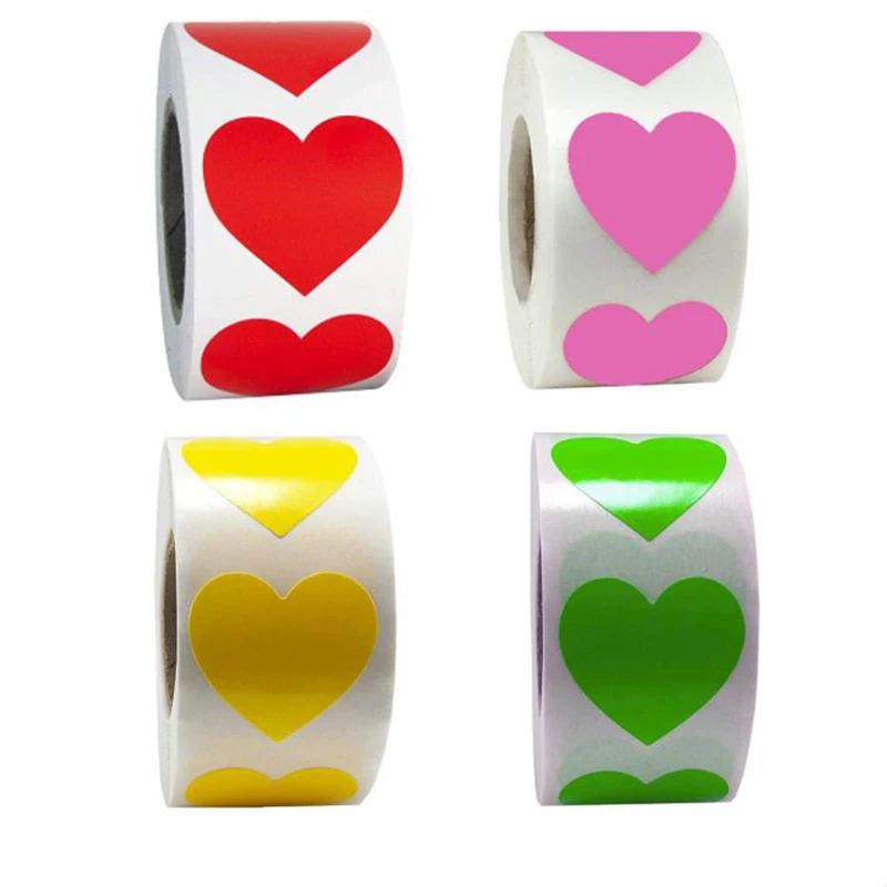 

50 500PCS Color Love Labels Sealing Round Paper Stickers Stationery & Office Supply Thank You Sticker Decoration Scrapbooking