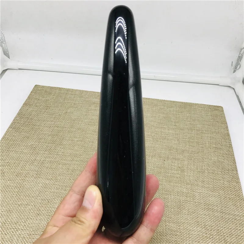 Натуральная черная бриллиант ручная резьба Массажная палочка лечебный