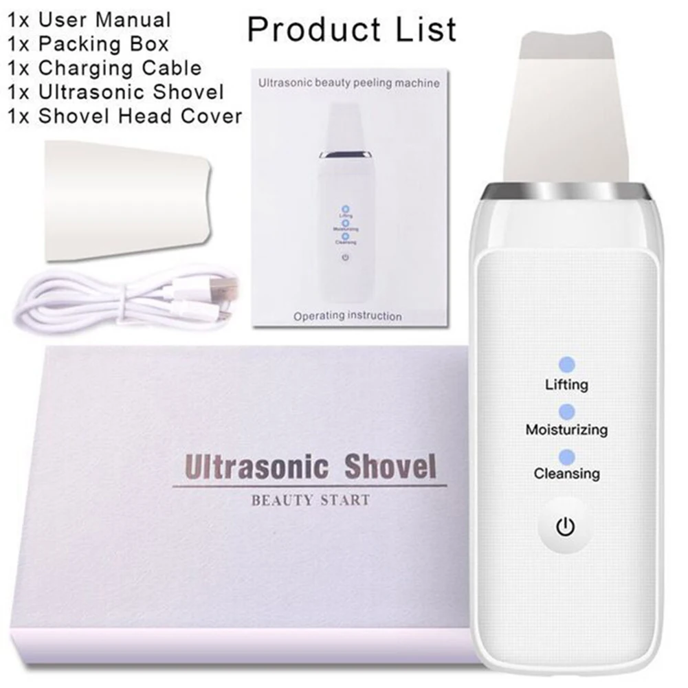 

Ультразвуковой глубокое очищение лица Массажер для кожи скруббер Очиститель для удаления угрей, акне очиститель пор Лифт машина