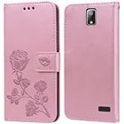 Роскошный кожаный чехол-книжка с откидной крышкой для Lenovo A328 A328T, чехол-бумажник с подставкой и цветком розы, чехол для телефона, чехол