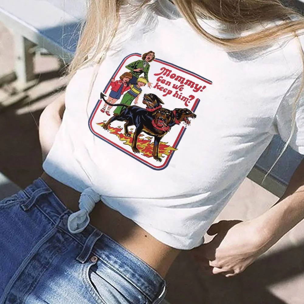 Женская летняя забавная Повседневная футболка с коротким рукавом и принтом