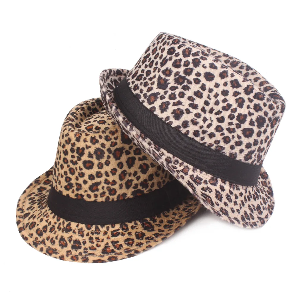 

Fashion Leopard Formal Hat Men's And Women's Stage Performance Jazz Hat Autumn And Winter High Quality Business Bucket Hat