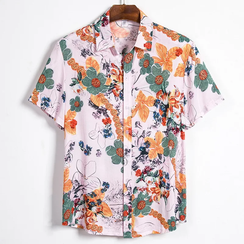 Новое поступление летние мужские Гавайские повседневные рубашки топы с