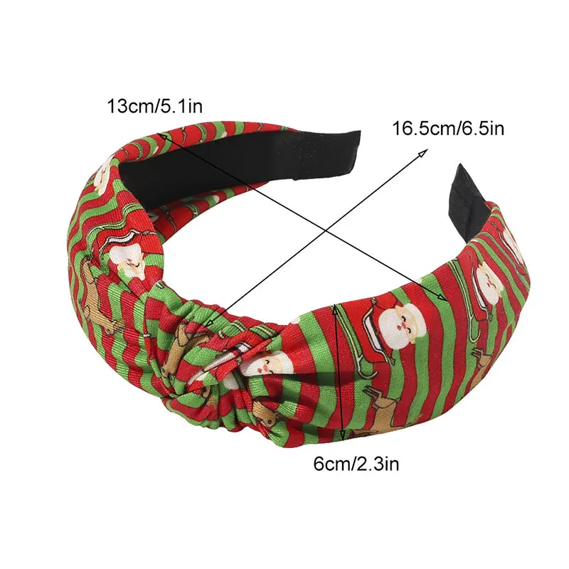 Ободок для волос с принтом Санта лосей и перехлёстом широкий ободок волос| |