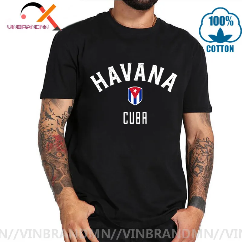 Винтажная футболка с изображением щита Гавана, Кубы, Мужская футболка кубинской гордости, ретро, горячий летний стиль, футболки с кубинским флагом, хабана, футболки для мужчин