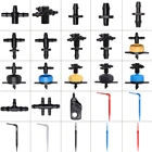Разбрызгиватель для капельного орошения 18 дюйма, 4-ходовой соединитель для водопроводной трубы, от 47 мм до 35 мм, изгиб шланга, стрелка, излучатель, капельница, фитинг для полива сада