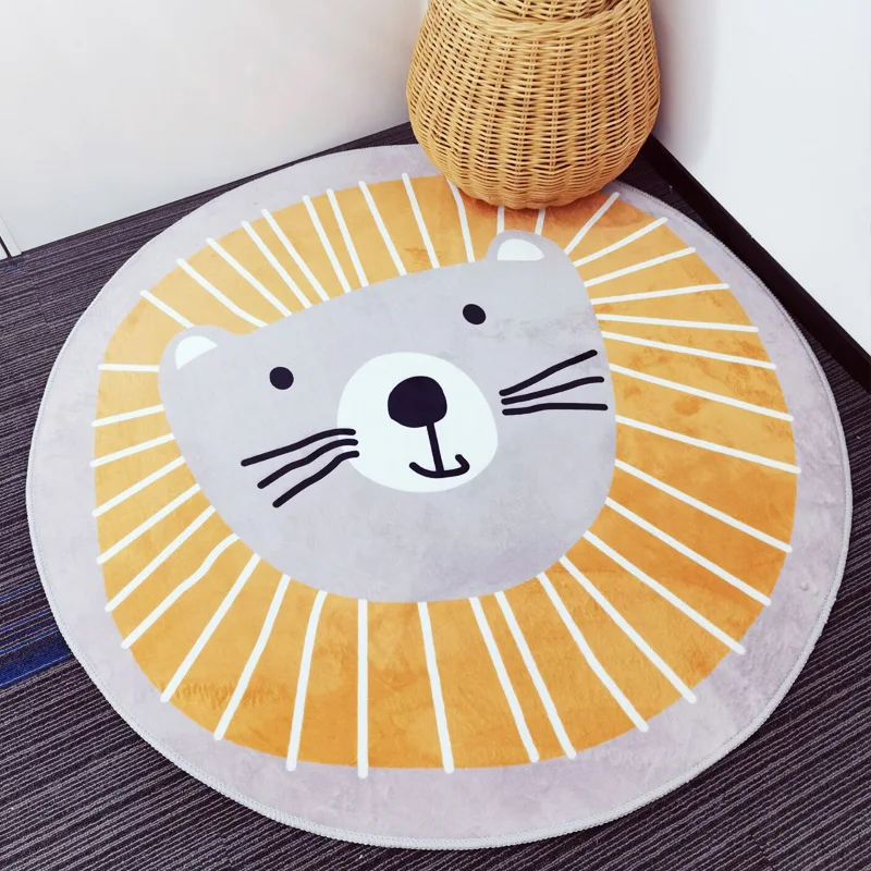 

Kids Rug Plush Round Lion Baby Toys Mat Soft Baby Play Mat Playmat Crawling Round Floor Carpet Rug Developing Mat Room Decor