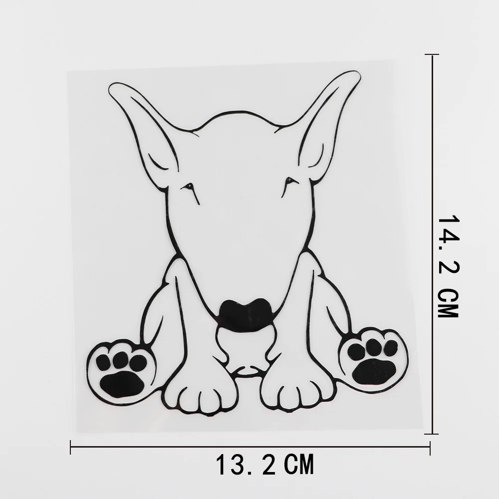 

Автомобильная наклейка Bull Terrier виниловая наклейка с принтом собаки, водонепроницаемая, черная/серебристая, 13,2 см x 14,2 см