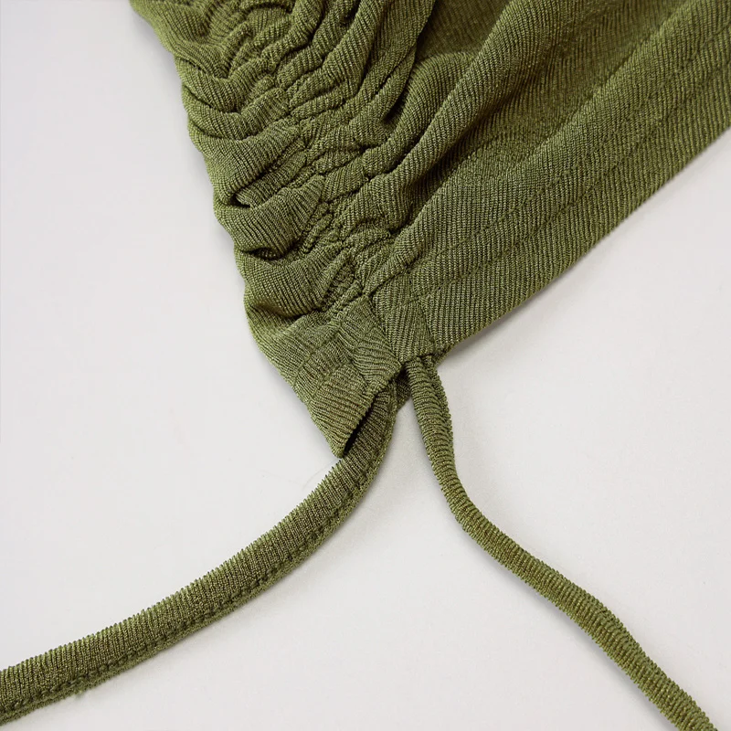 

Cut Out Sexy Mini Party Summer Dress Club Outfit Ruched One Shoulder Sheath Bandage 2021 Summer Green Short Bodycon Dress