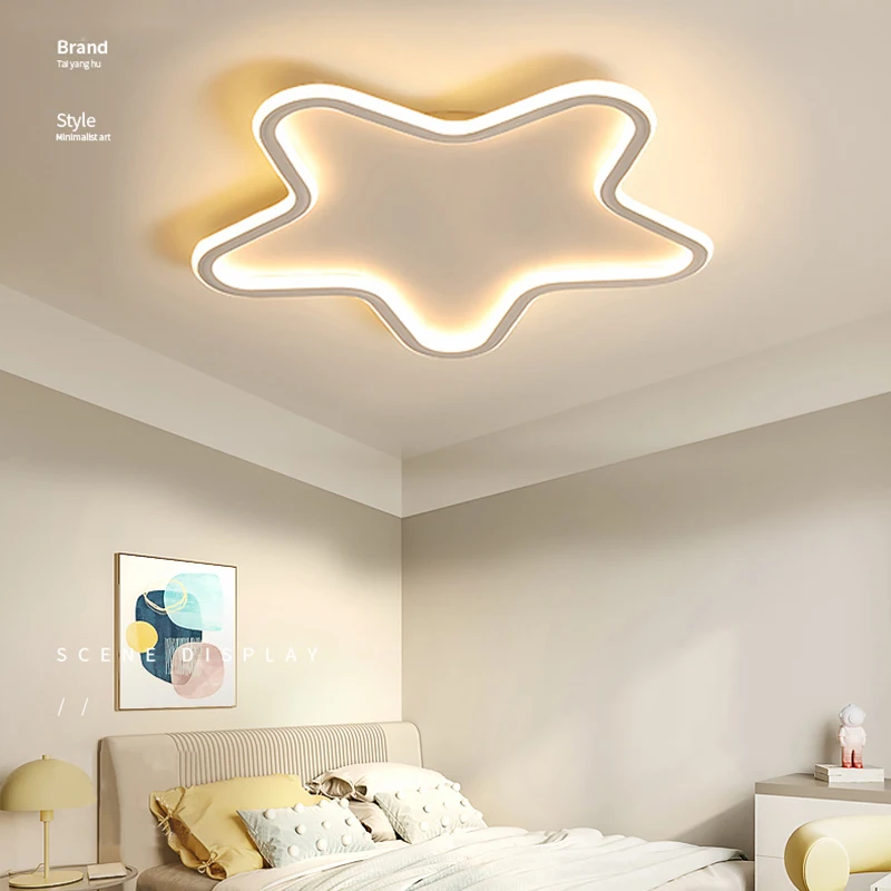 

Modern LED Kids Ceiling Light With remote control Boy Simple Bedroom Child Room Lamp White Star Smart Lam Girl Indoor Fixtures