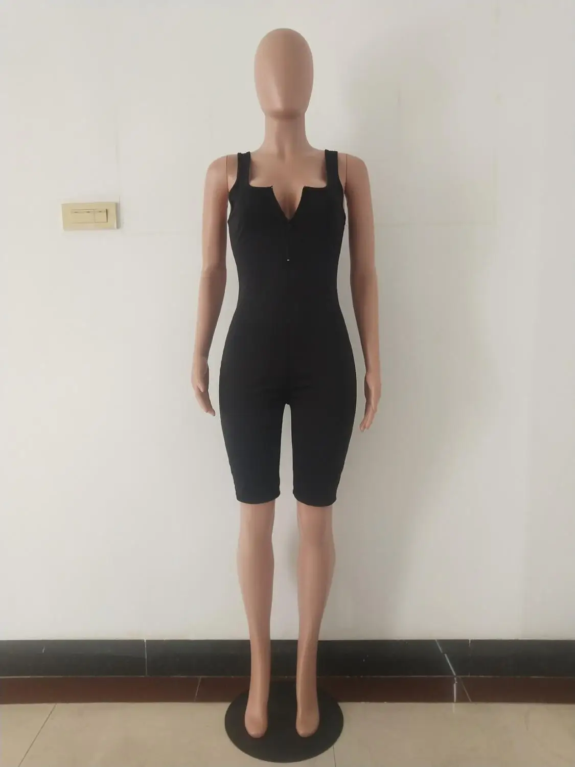 

O Neck Fitness Biker Playsuits Sleeveless Sexy Fashion Sexy Rompers Womens Jumpsuits Skinny Summer Slim Playsuit Hot 2020