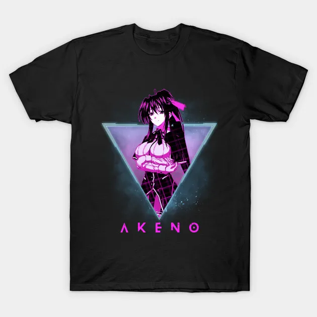 Мужская футболка Akeno Himejima Highschool DxD 80s аниме женская футболка|Мужские футболки| |