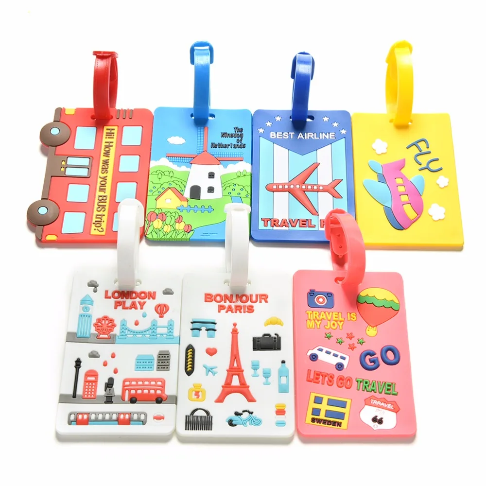 

1PCS Luggage Tag Label Name ID Address Candy Color Identification Tags Luggage Tags Suitcase Baggage Accessories