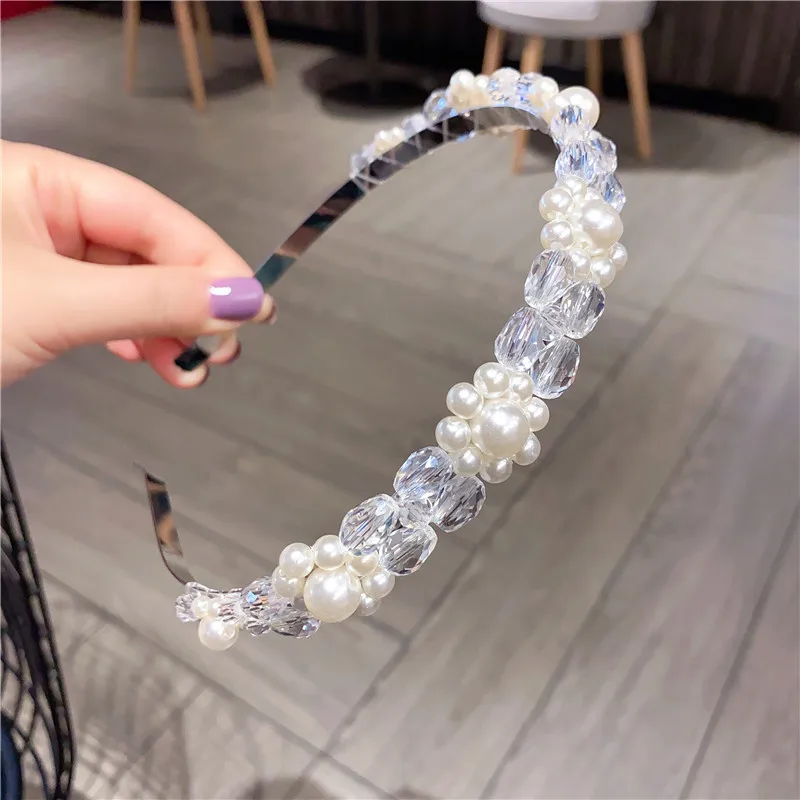 

Fashion Korean style Lace Rhinestone hairband Women Girls Fashion Sexy Simple crystal Hair Hoop headwear Hair Accessories