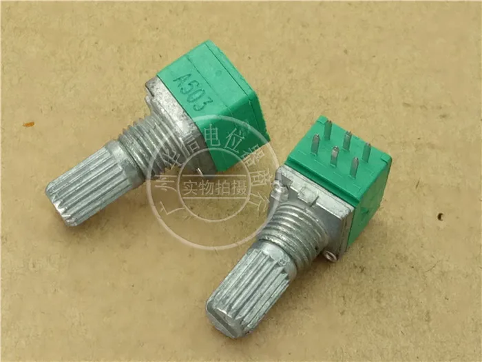 

5pcs/lot Special audio amplifier high precision 10% double potentiometer RK097G A20K A50K A100K handle length 15MM flower axis