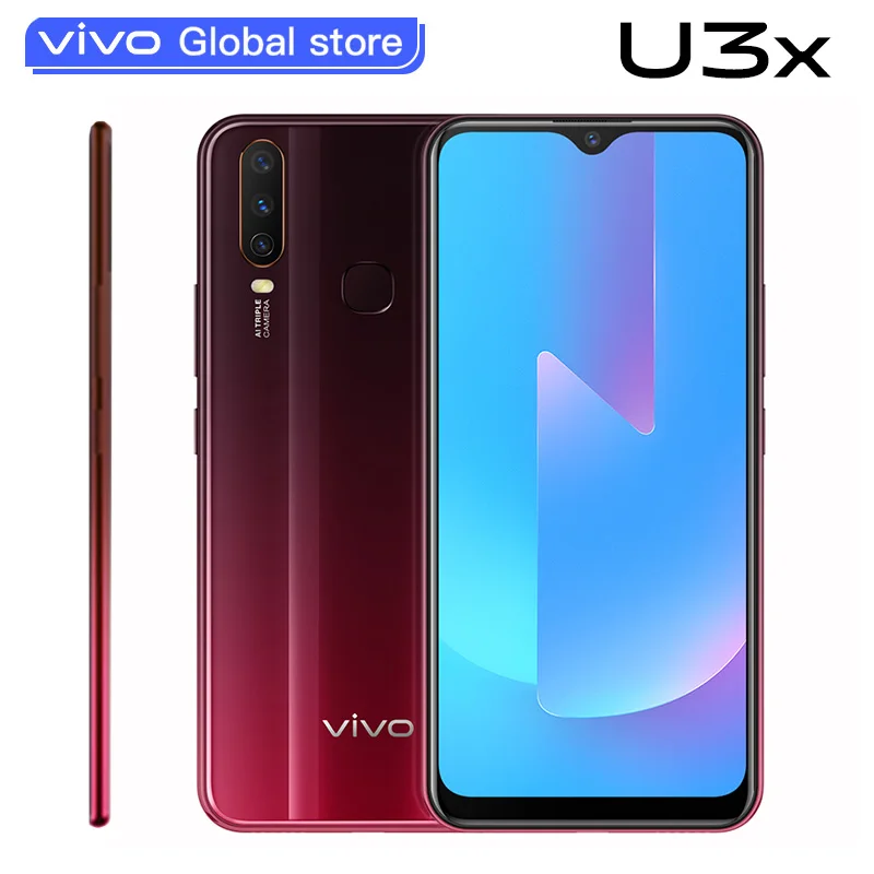 Оригинальный мобильный телефон vivo U3x Snapdragon665 экран 6 35 дюйма большой аккумулятор