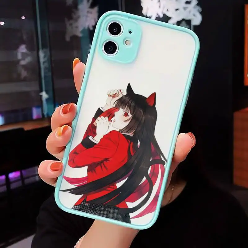 

Kakegurui Jabami Yumeko Phone Case For iPhone 12 11 Mini Pro XR XS Max 7 8 Plus X Matte transparent blue Back Cover