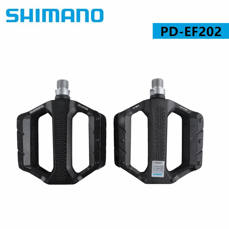 Shimano PD-EF202 PD-EF102 Flat Pedal Axle Durability Equal To High-grade Models Wide Aluminum Body For Everyday Riding